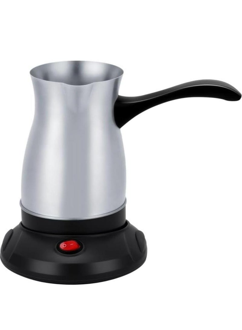 Denx Electric Turkish Coffee Maker 0.5 L Capacity, Stainless Steel | 360-Degree Rotation | Non-Automatic Cut Off | Coffee Kettle for Home Office 650 W  Silver/Black - Image 4