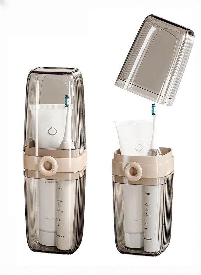 BDO Travel Toothbrush Case, 2 in 1 Dustproof Toothbrush Cover and Rinse Cup, Large Capacity Toothbrush Cup, Portable Storage Container for Business, Camping, School, Trip - Image 1