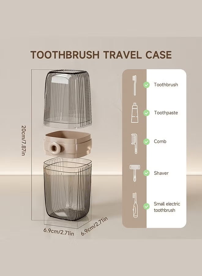 BDO Travel Toothbrush Case, 2 in 1 Dustproof Toothbrush Cover and Rinse Cup, Large Capacity Toothbrush Cup, Portable Storage Container for Business, Camping, School, Trip - Image 2
