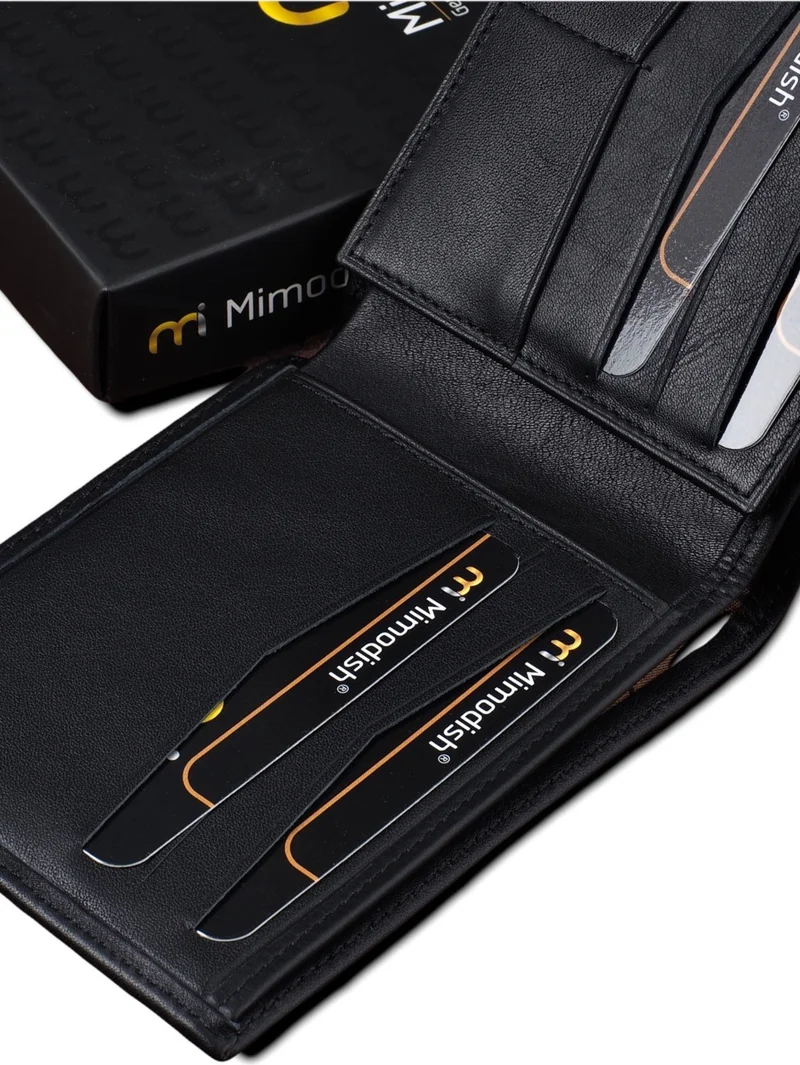 ميموديش 2131 Genuine Leather Horizontal Black Color Luxury Men's Wallet
