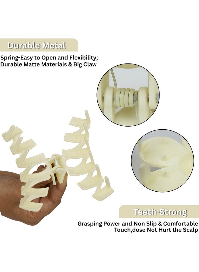 Hexwell Hair Clutcher For Women Pack Of 4 Pcs Hair Clips For Women Fashion Matte Finish Stylish Claw Clips Hair Accessories For Girls (Beige) - Image 3