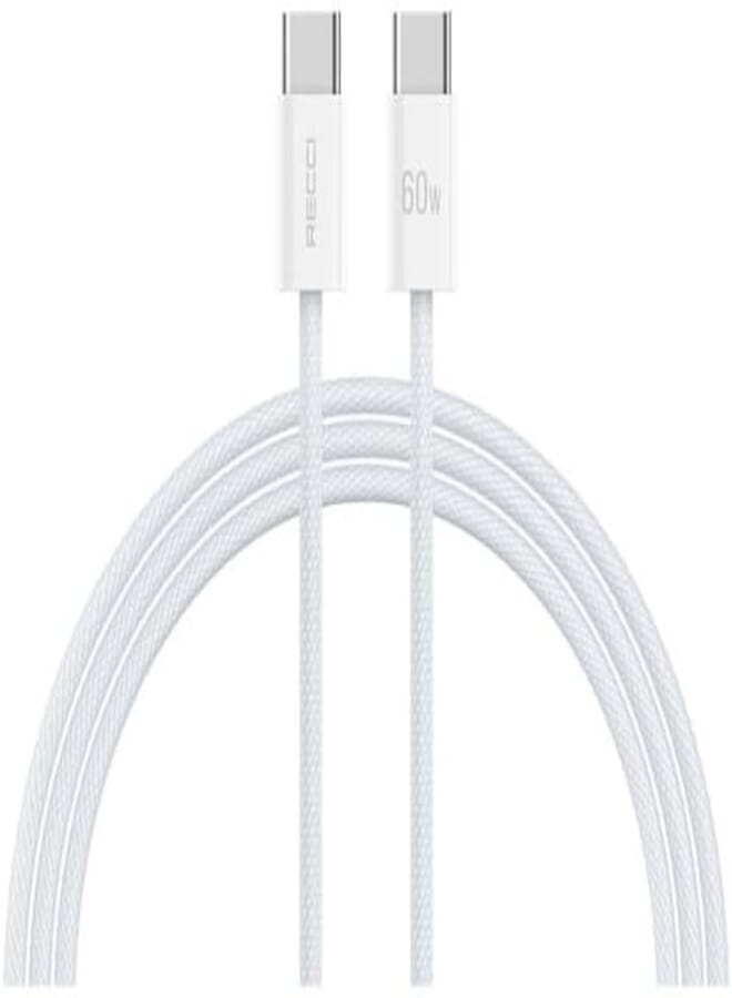 Next Store PD60W Type-C to Type-C Charging Data Cable - Braided, Interference-Resistant, Durable, 1.2 Meter Length