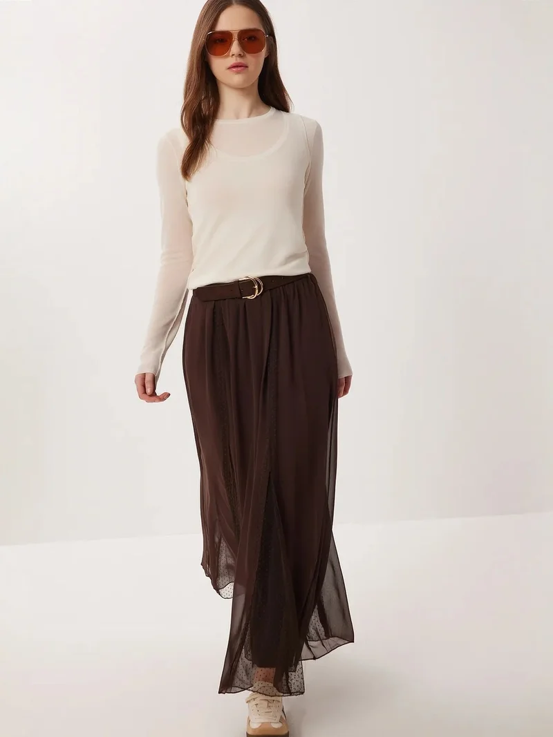 السعادة في إسطنبول ISTANBUL High Waist Maxi Skirt in Chiffon