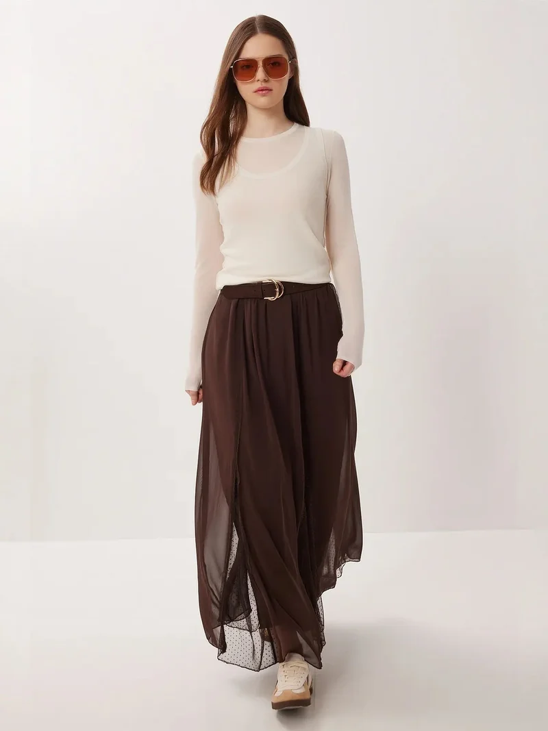 السعادة في إسطنبول ISTANBUL High Waist Maxi Skirt in Chiffon