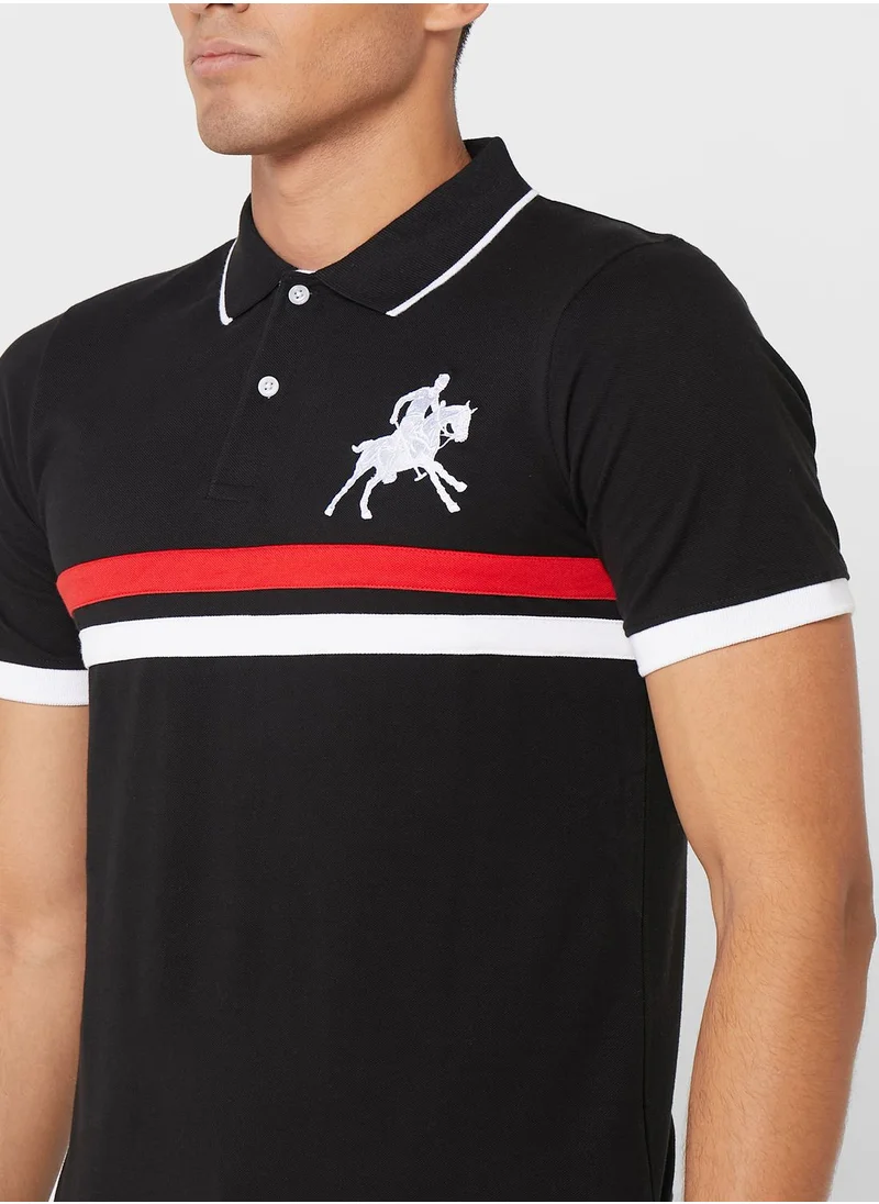 Seventy Five Chest Stripe Polo Shirt