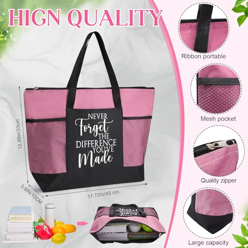 Clysee 4 Pcs 2026 Nures Week Thank You Gift Glass Cup Tote Bag Makeup Bag Badge Reel Appreciation Gift for Employee Coworker(Rose Pink) - Image 4