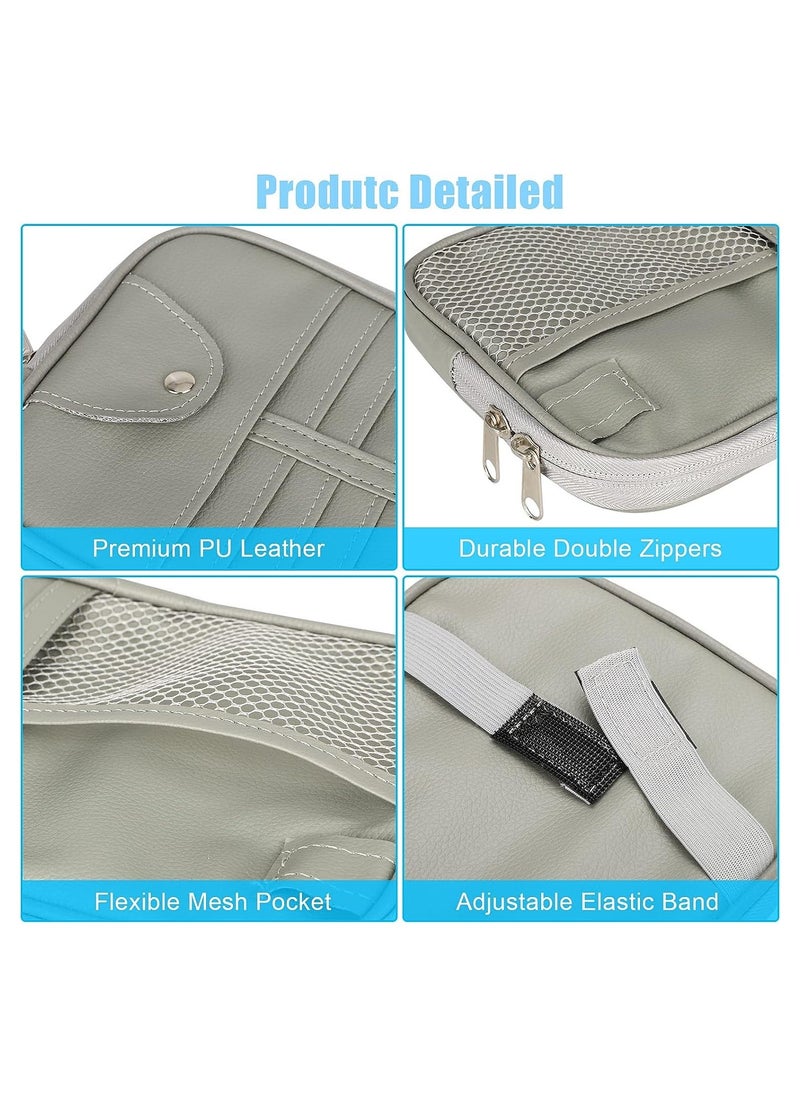 Y&D Car Sun Visor Organizer Auto Leather Pocket Storage Pouch Registration Holder with Multi-Pocket Net Zipper for Truck SUV Card License Pen Key Document Sunglasses Interior  - Image 4