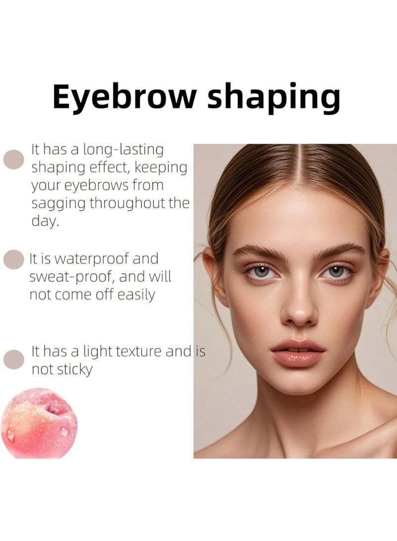 Clear Brow Gel For Natural Brows,Eyebrow Setting Gel,Smudge-Proof Brow Soap, Long-Lasting Styling Pomade,Lightweight Soap Kit For Easy Shaping & Definition,Non-Sticky,With Quick-Dry Honey Peach Wax - Image 4