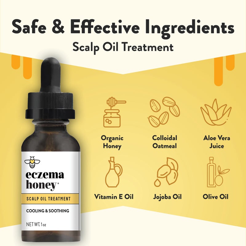 ECZEMA HONEY Soothing Scalp Oil - Natural Honey Hair Oil & Scalp Care - Daily Itchy Scalp Relief Serum - Dry Scalp Treatment Helps With Psoriasis, Seborrheic Dermatitis, Dandruff & More (1 Oz) - Image 2