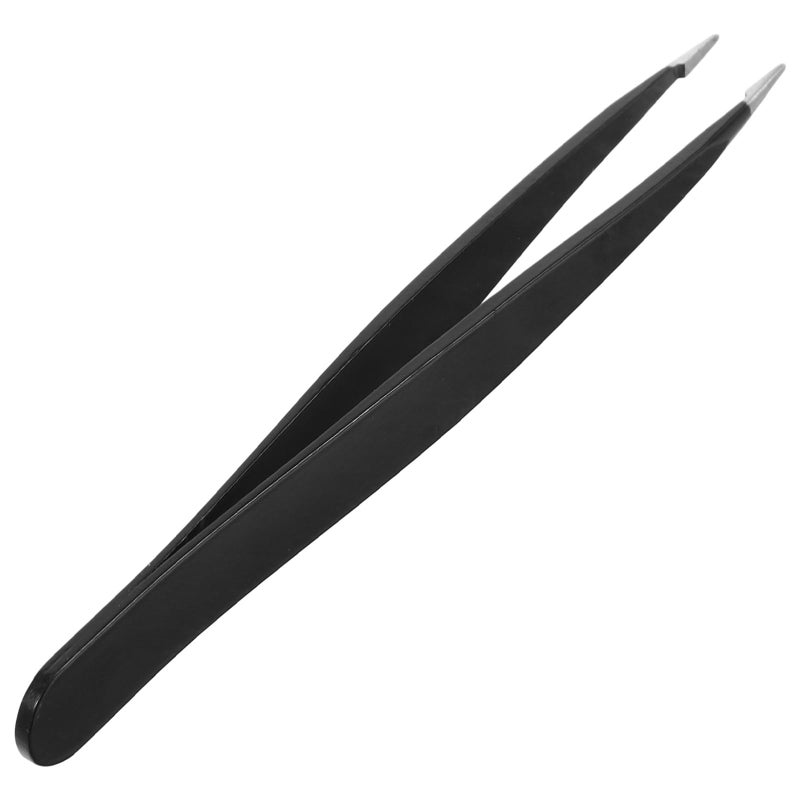 Precision Stainless Steel Ingrown Hair Tweezers 1.5mm Fine Point Tip Black - Image 2