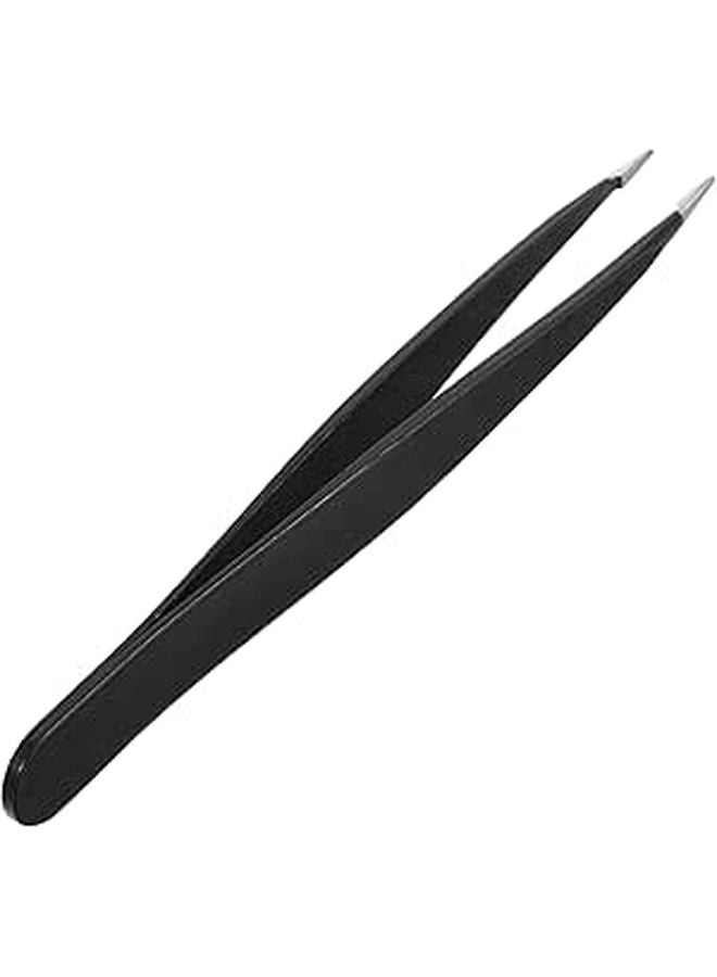 Precision Stainless Steel Ingrown Hair Tweezers 1.5mm Fine Point Tip Black - Image 1