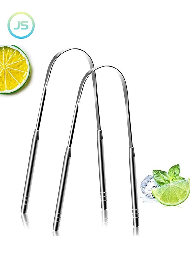 JS 2 Piece Tongue Scraper Reusable Tongue Cleaner for Cleaning the Mouth and Reducing Bad Breath - Image 1