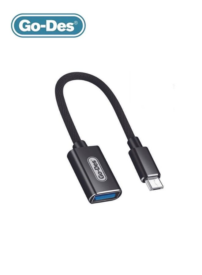 جو-ديز كابل Go-Des Micro إلى USB OTG GD-UC055 - أسود - Image 2