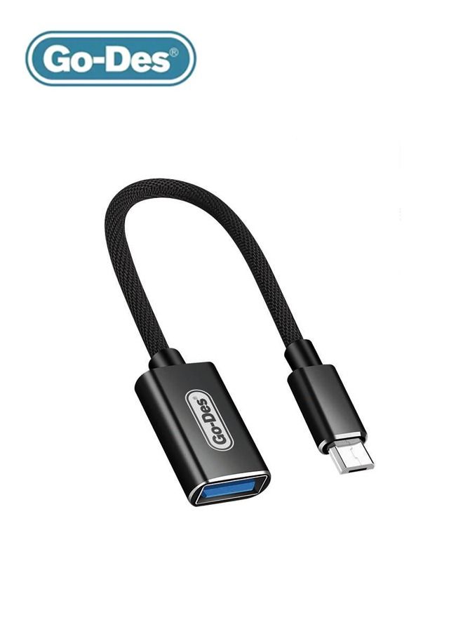 جو-ديز كابل Go-Des Micro إلى USB OTG GD-UC055 - أسود - Image 3