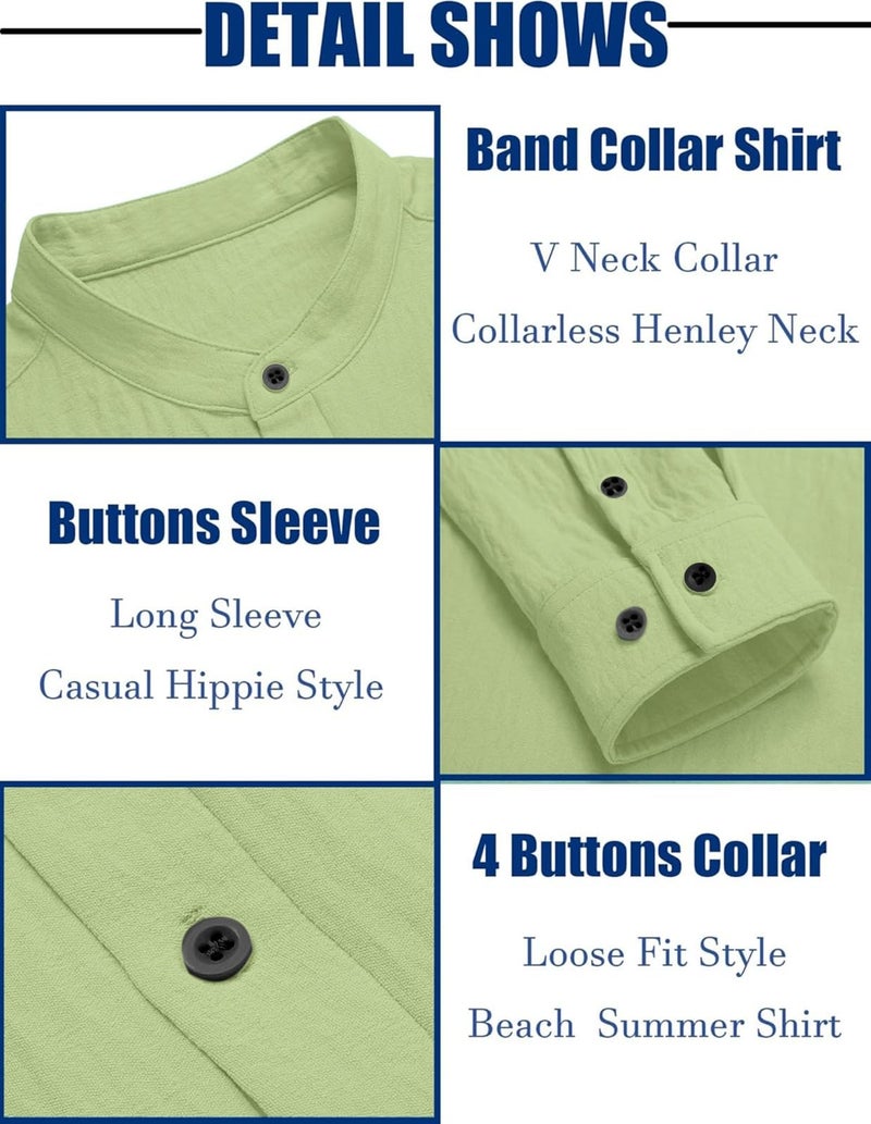 Bellstone Men’s Cotton Blend Solid Regular Fit Full Sleeve Short Kurtas | Men's Trendy Short Kurta | Ethnic Stylish Casual Lightweight Summer Kurta for Daily and Occasion Use - Image 4