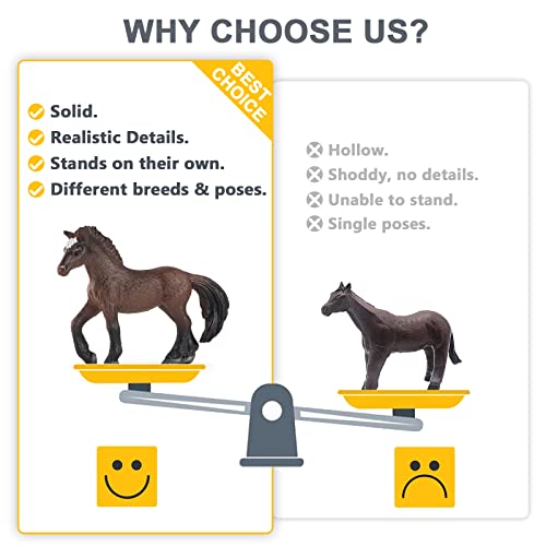 Divwa 18 Pcs Plastic Miniature Realistic Pony Horse Toy Figurine Farm Animal Toy Gift for Boy Girl, Premium Horse Party Favor Decoration Cake Topper Birthday Pinata - Image 5