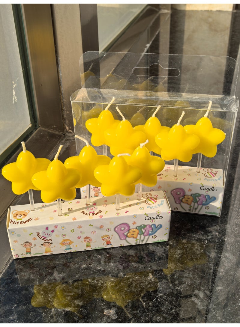 10Pcs Star Candle Set Happy Birthday Cake Topper Special Ornament for Wedding Birthday Theme Party Baby Shower Valentine's Day Cake Decoration  Party Supplies for Kids and Adult - Image 2