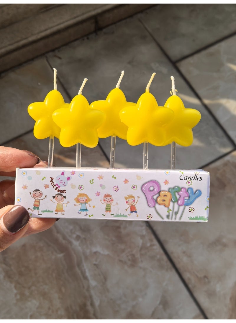 10Pcs Star Candle Set Happy Birthday Cake Topper Special Ornament for Wedding Birthday Theme Party Baby Shower Valentine's Day Cake Decoration  Party Supplies for Kids and Adult - Image 5