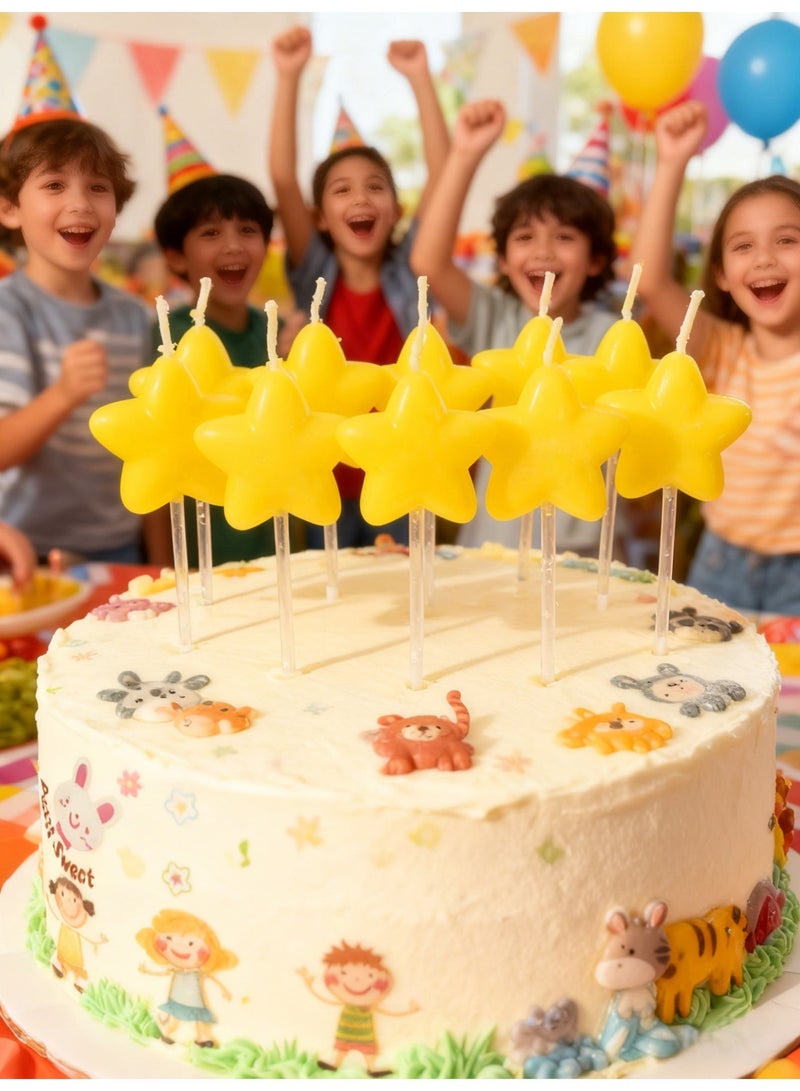 10Pcs Star Candle Set Happy Birthday Cake Topper Special Ornament for Wedding Birthday Theme Party Baby Shower Valentine's Day Cake Decoration  Party Supplies for Kids and Adult - Image 4