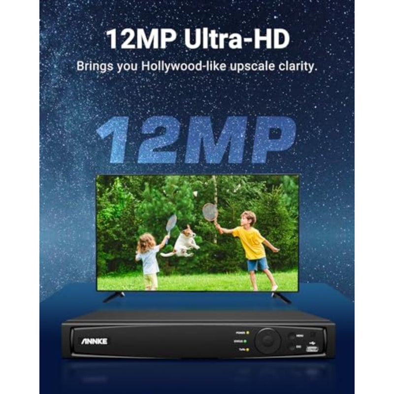 مسجل فيديو شبكة AI ذكي 12MP PoE NVR 8CH، يدعم ما يصل إلى 8X كاميرات IP، يعمل مع كاميرات PoE 12MP/8MP/6MP/5MP/4MP PoE، H.265+، الوصول عن بعد، تسجيل 24/7، متضمن RTSP - Image 3
