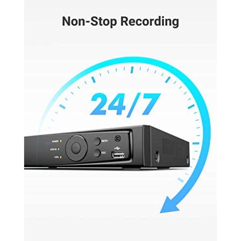 مسجل فيديو شبكة AI ذكي 12MP PoE NVR 8CH، يدعم ما يصل إلى 8X كاميرات IP، يعمل مع كاميرات PoE 12MP/8MP/6MP/5MP/4MP PoE، H.265+، الوصول عن بعد، تسجيل 24/7، متضمن RTSP - Image 4