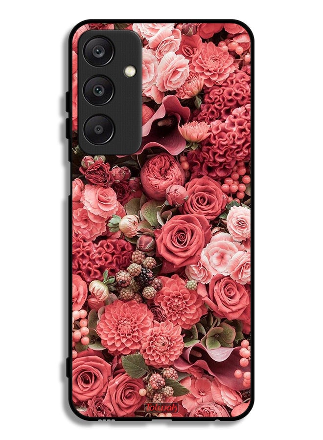Tolwak Samsung Galaxy A25 5G Protective Case Cover Peach Roses - Image 1