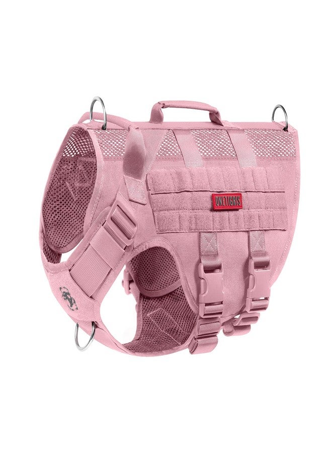 OneTigris Small Dog Tactical Harness - No Pull Vest with Handles, Breathable Military Molle, Perfect for Walking, Hiking, Training (Pink, Large) - Image 1