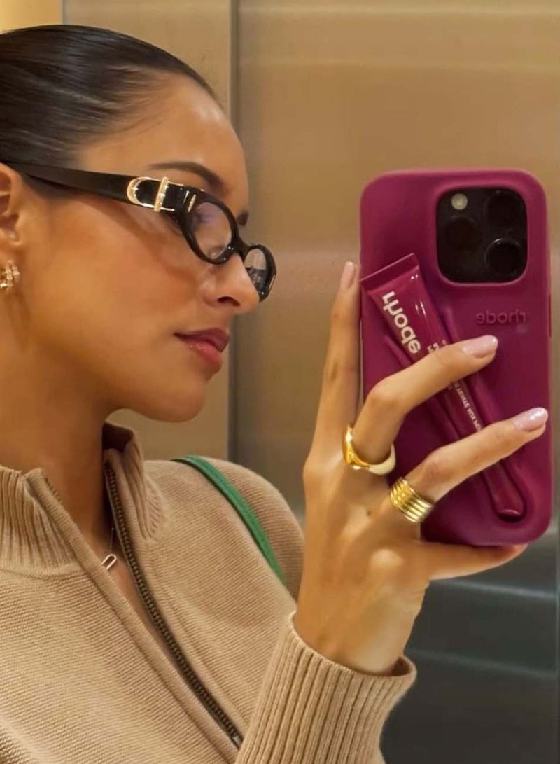 Rhode iPhone 15 plus Case with Lip Gloss ,Mobile phone case Lipstick Set (Raspberry Jelly), Shockproof, scratch-resistant, portable, Rhode Applicable to iPhone 15 plus - Image 3