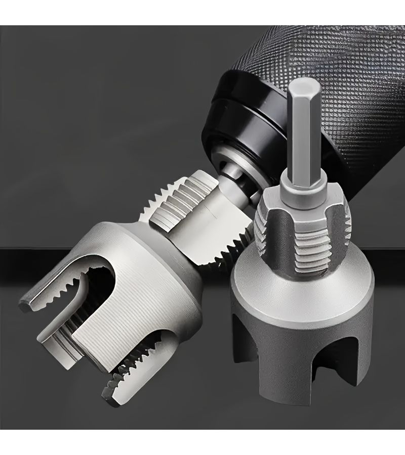 2 In 1 Dual Head Pipe Threading Tool 1 2 3 4 Inch Faucet Pipe Drill Bit Adapter - Image 1