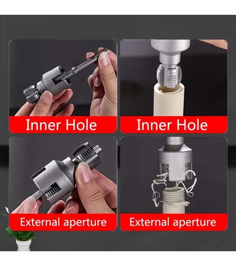 2 In 1 Dual Head Pipe Threading Tool 1 2 3 4 Inch Faucet Pipe Drill Bit Adapter - Image 5