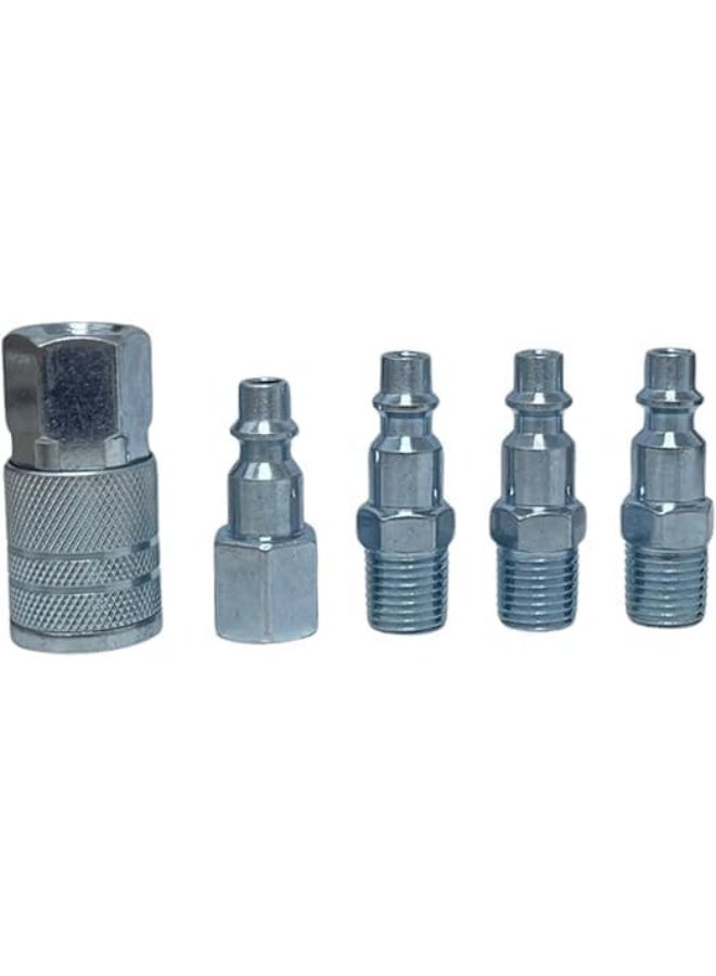 makute 5PCS Air Quick Coupling Set 1/4 Inch US Type, Male Female Pneumatic Connectors for Air Compressor Tools, Steel Quick Connect Fittings Kit MK-QC01 - Image 4