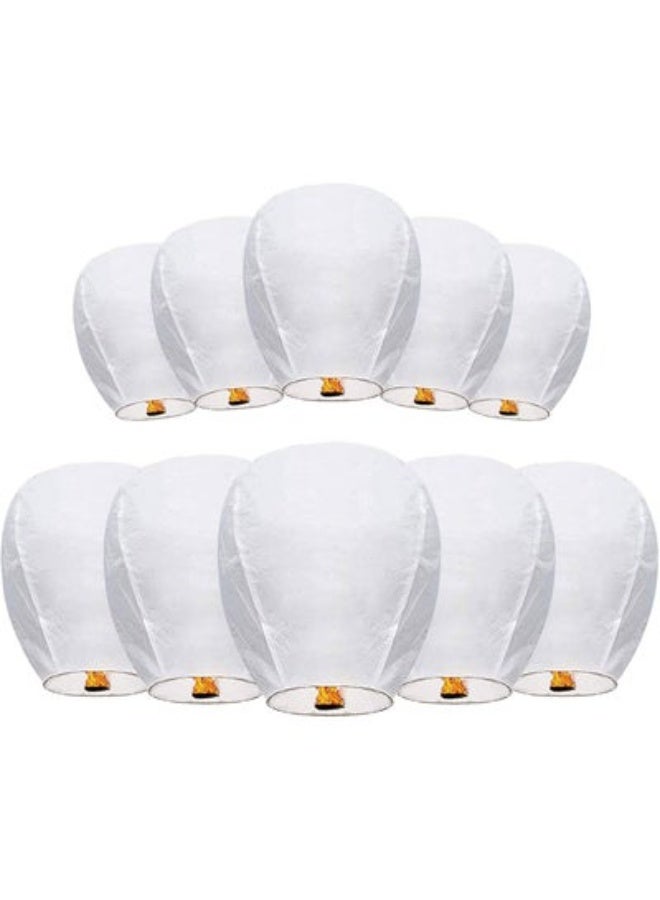 10-Piece Chinese Sky Lanterns, 100% Biodegradable Material,  No Assembly Required for Weddings, Birthdays, Parties,Memorials and Much More - Image 1