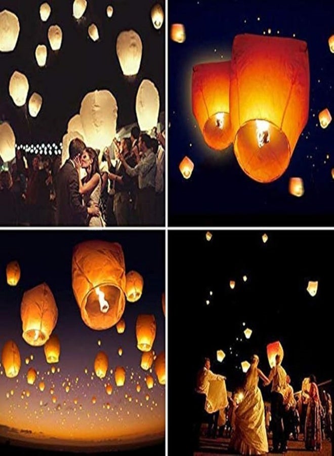 10-Piece Chinese Sky Lanterns, 100% Biodegradable Material,  No Assembly Required for Weddings, Birthdays, Parties,Memorials and Much More - Image 2