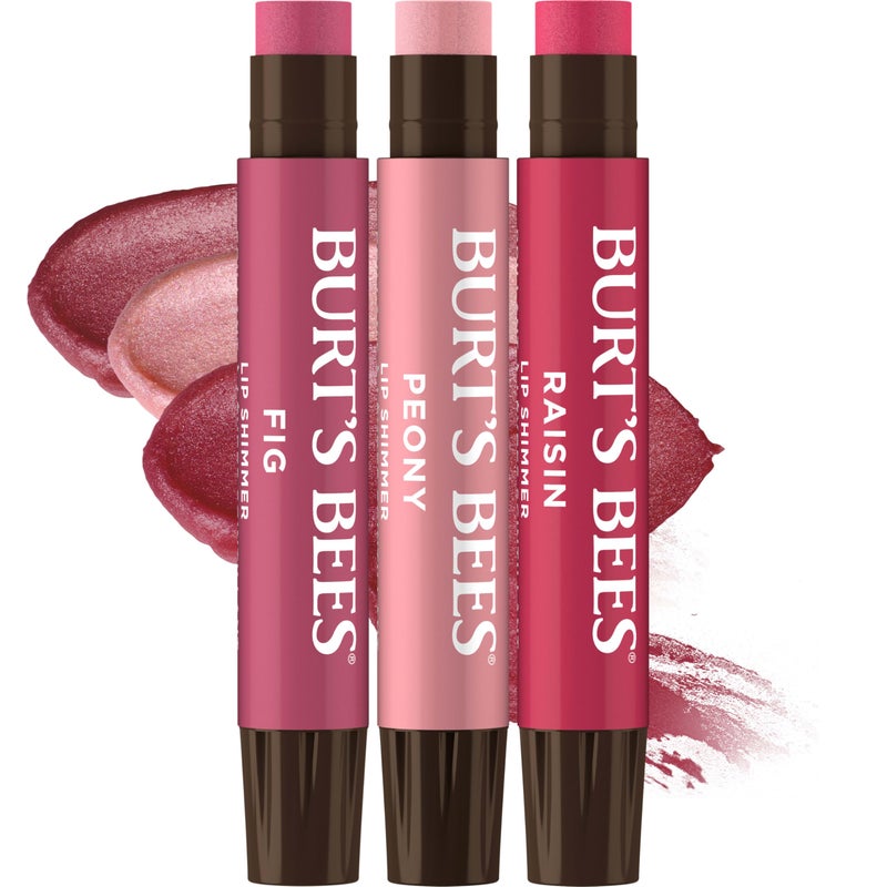 Burt's Bees Easter Basket Stuffers, Lip Shimmer Nude Collection, Tinted Lip Balm, Moisturizing for All Day Hydration with Natural Glowy Finish & Buildable Color, Value Pack, 3 Tubes x 0.09 Oz - Image 1