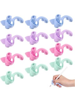 12PCS Pencil Hand Grips for Kids Handwriting, Pencil Holder Finger Posture Correction Pencil Gripper Pen Rubber Loop Training Aid Learning Tool for Writing Beginner Office School