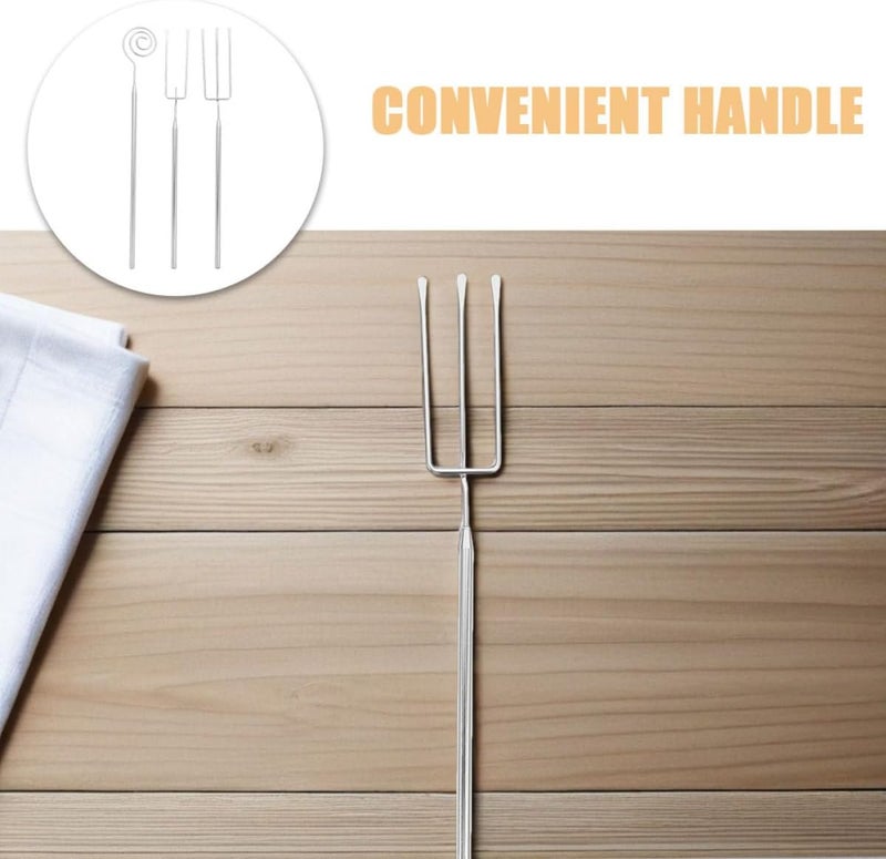 STAHAD 6pcs Stainless Steel Fondue Fork Set with Long Handles for Cheese and Chocolate Dipping, Heat Resistant Kitchen Utensils for Hot Pot and Bbq Cooking - Image 3