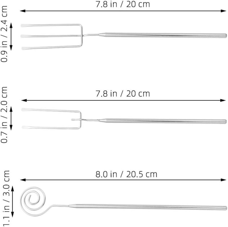 STAHAD 6pcs Stainless Steel Fondue Fork Set with Long Handles for Cheese and Chocolate Dipping, Heat Resistant Kitchen Utensils for Hot Pot and Bbq Cooking - Image 2