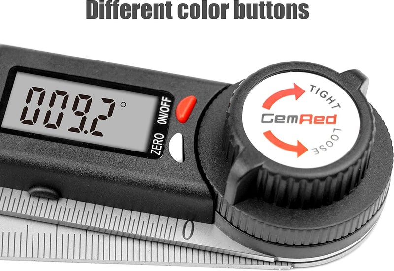 GemRed 82305 Digital Angle Finder Protractor-Stainless steel (white&red button) - Image 2