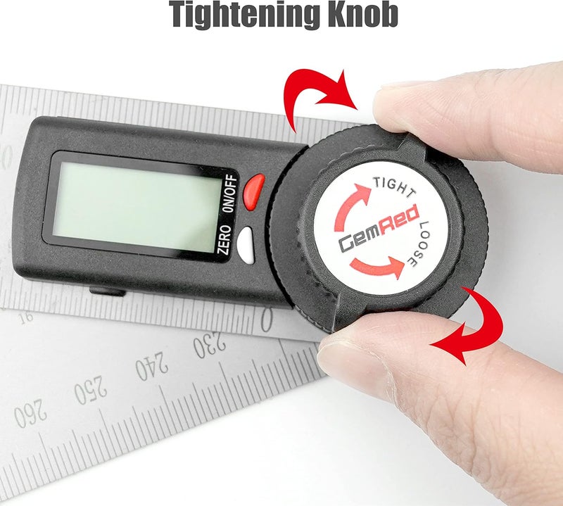 GemRed 82305 Digital Angle Finder Protractor-Stainless steel (white&red button) - Image 5