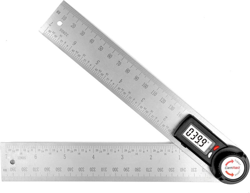 GemRed 82305 Digital Angle Finder Protractor-Stainless steel (white&red button) - Image 1