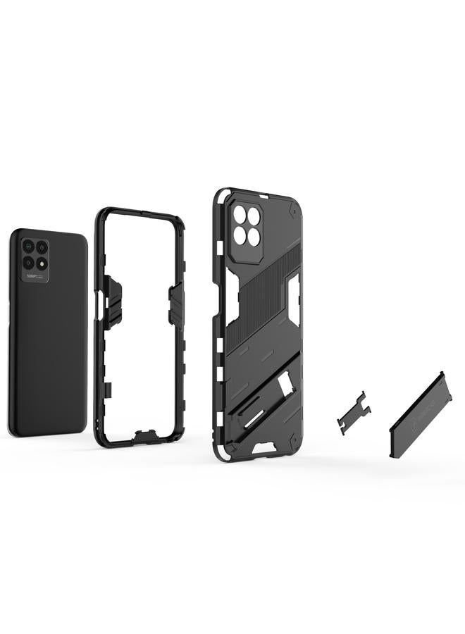 اس-توب جراب لهاتف OPPO Realme 8i Punk Armor 2 في 1 PC + جراب هاتف مقاوم للصدمات من مادة TPU مع حامل غير مرئي - Image 3