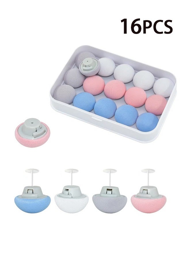 GMORO 16 Pcs Quilt Fixing Clips - Bedding Holder Pins for Secure and Neat Bedding - Duvet Fasteners for Quilts,Blankets,Sheets,and More - Mushroom Round Design - Blue,Pink,White,Gray - Image 1