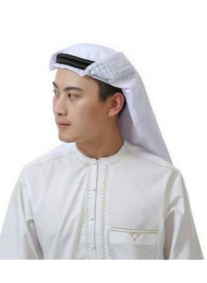 Generic - Men Arab Muslim Kaffiyeh Turban Hat Shemagh Head Scarf Wrap with Aqel Rope Egal - Image 1