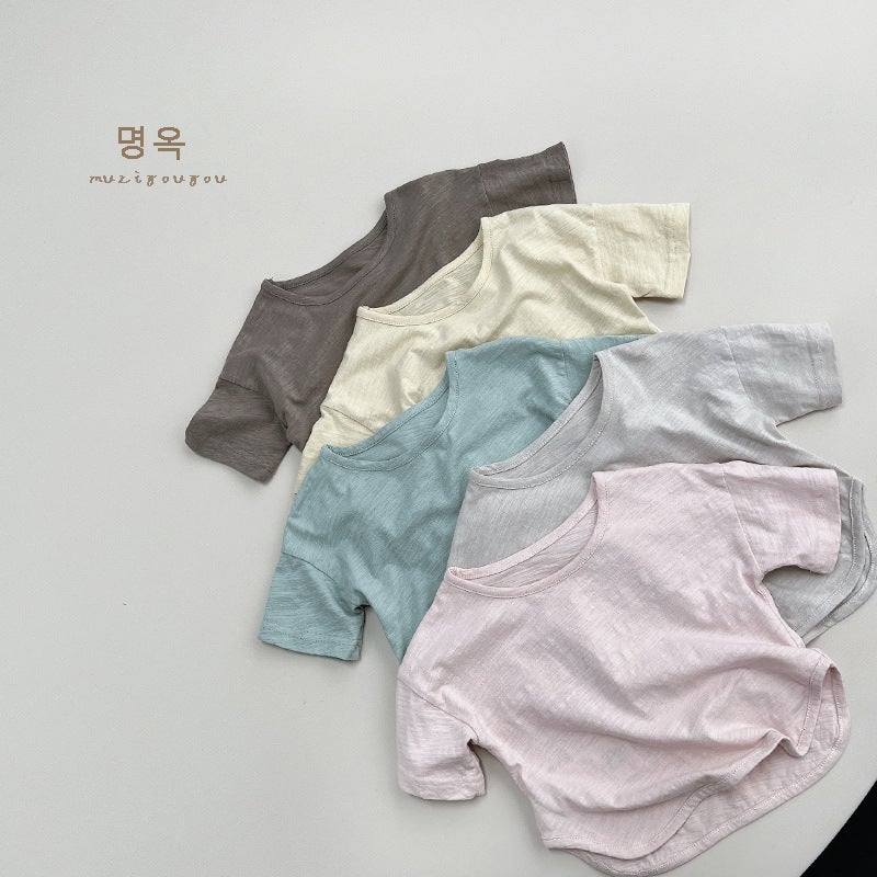 Cream Salad Series ~ 2025 Summer New Children's Short-sleeved Boys T-shirt Girls Cotton Korean Japanese Children's Wear - Image 2