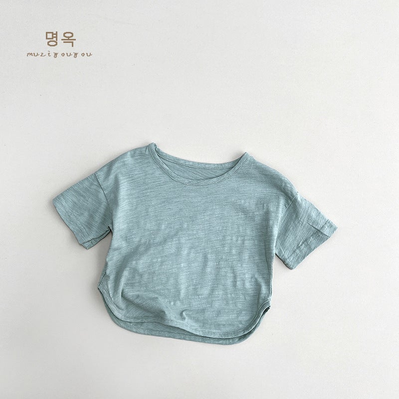 Cream Salad Series ~ 2025 Summer New Children's Short-sleeved Boys T-shirt Girls Cotton Korean Japanese Children's Wear - Image 1