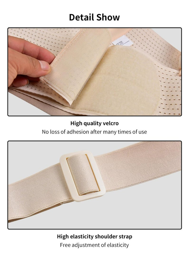 LLASIDO Maternity Belly Belt with Shoulder Straps, Pregnancy Support Band with Breathable Fabric Extra Support for Back Pain Relief (Beige) (X-Large) - Image 3