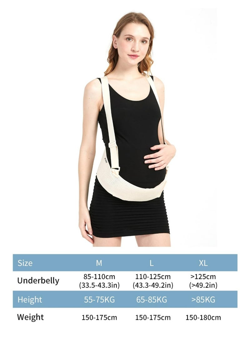 LLASIDO Maternity Belly Belt with Shoulder Straps, Pregnancy Support Band with Breathable Fabric Extra Support for Back Pain Relief (Beige) (X-Large) - Image 5