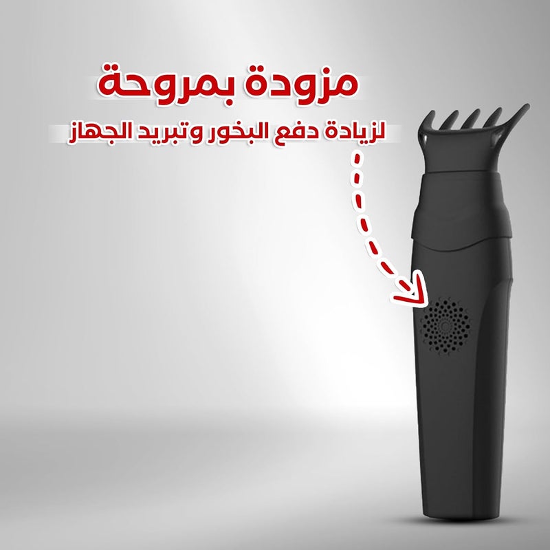 MF4-B-006-B موقد بخور كهربائي محمول للشعر مع منفذ USB، أسود - Image 4