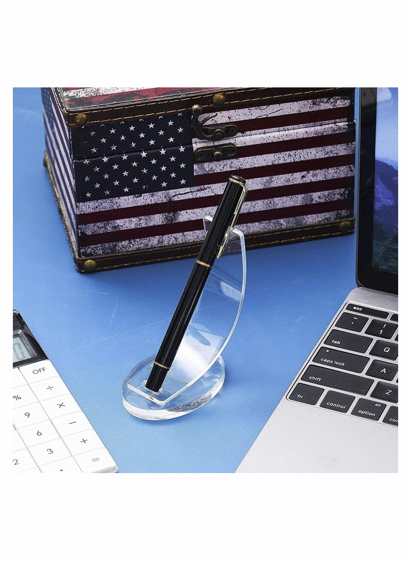 Excefore Acrylic Pen Holder, 2 Pcs Clear Display Stand Pencil Display Holder Fountain Ballpoint Pen Display Rack for Pens Pencil Display Pen Wand Holder Showcase Makeup Brush Rack for Home Office School Store - Image 2