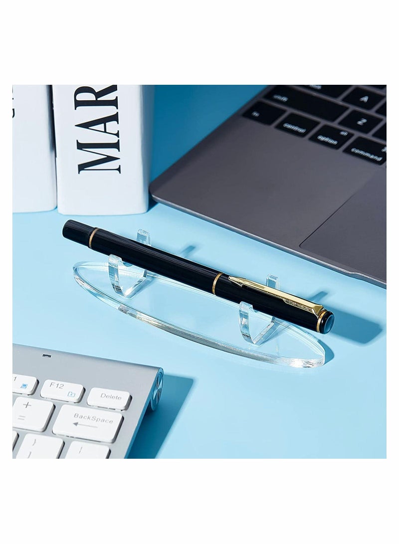 Excefore Acrylic Pen Holder, 2 Pcs Clear Display Stand Pencil Display Holder Fountain Ballpoint Pen Display Rack for Pens Pencil Display Pen Wand Holder Showcase Makeup Brush Rack for Home Office School Store - Image 3